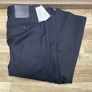 Banana Republic Marzotto Italian Wool Dress Pants Men 32x32‎ Slim Blue Birds Eye